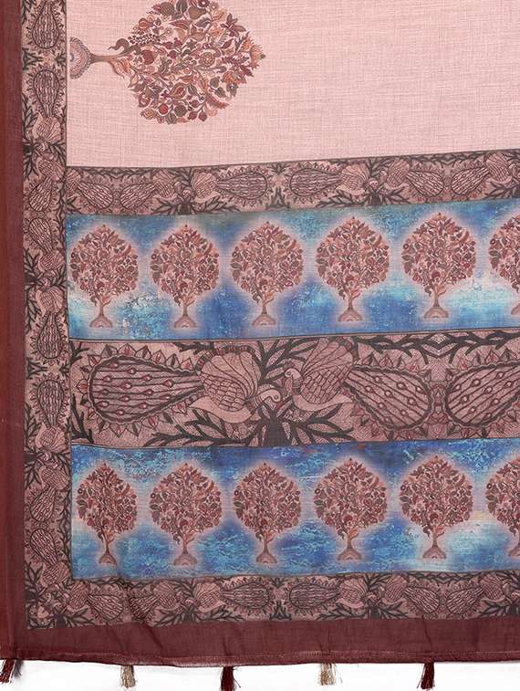 Women Printed Casual Wear Saree With Blouse - 22550395 -  Standard Image - 5