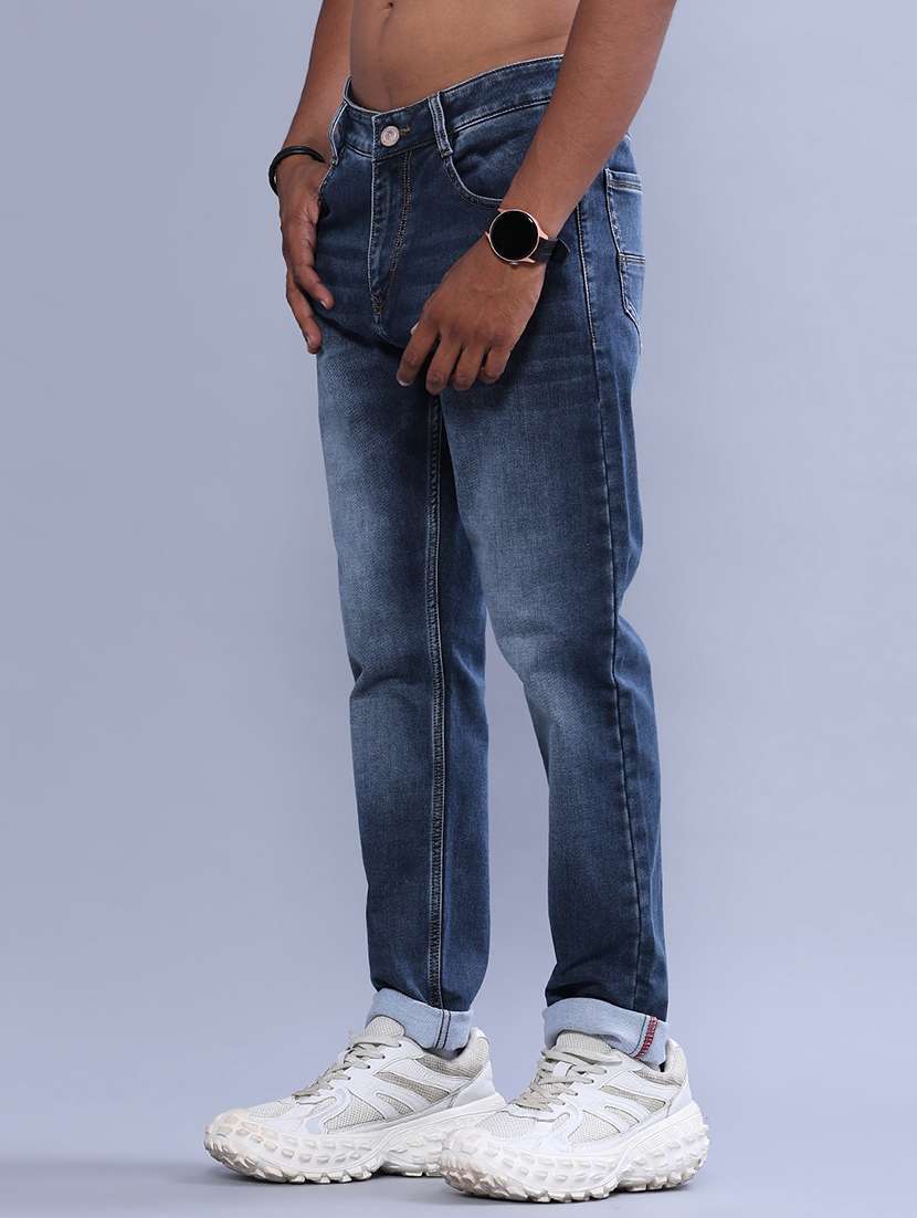 Men Washed Mid Rise Full Length Tapered Jeans - 22550487 -  Standard Image - 3