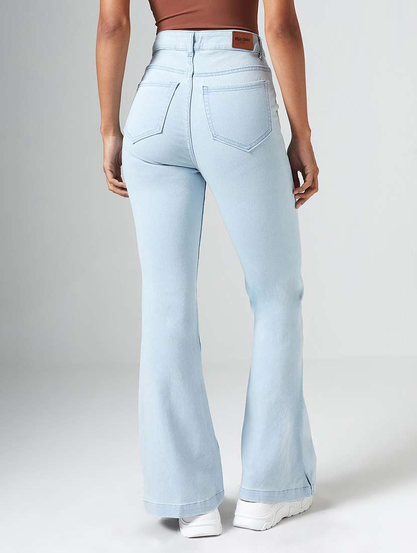 women solid high rise bootcut jeans - 22550878 -  Standard Image - 3