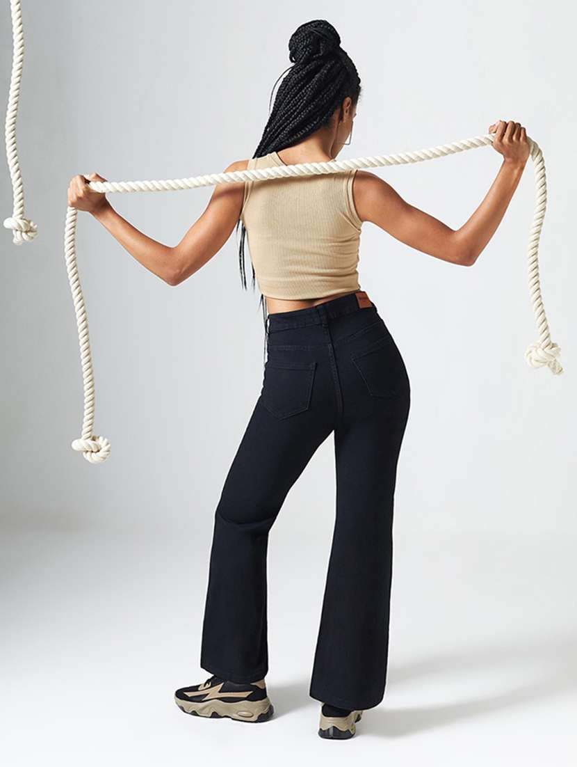 Women Solid High Rise Bootcut Jeans - 22550908 -  Standard Image - 5