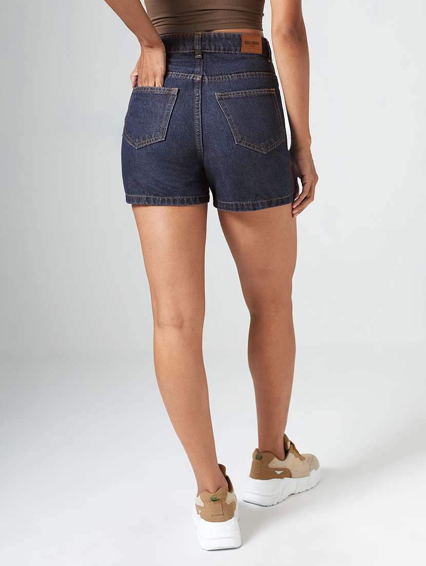 Women Washed High Rise Regular Fit Shorts - 22550943 -  Standard Image - 3