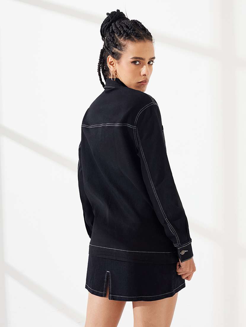 women solid long sleeves regular fit jacket - 22551027 -  Standard Image - 3