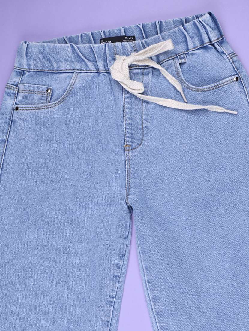 Girls Solid Mid Rise Straight Jeans - 22551295 -  Standard Image - 3