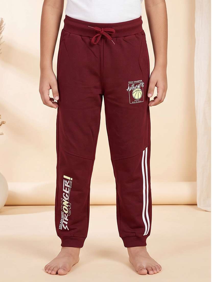 boys printed mid rise regular fit jogger