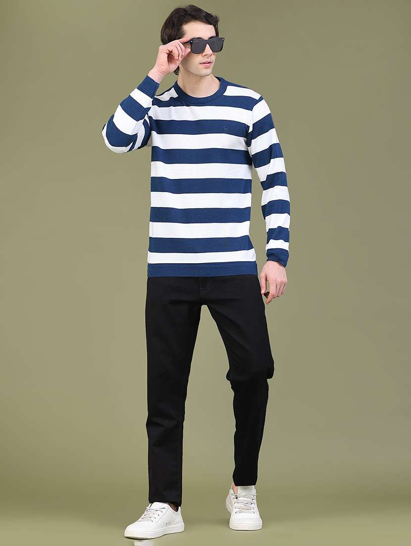 Men Striped Long Sleeve Regular Fit Pullover - 22551413 -  Standard Image - 5