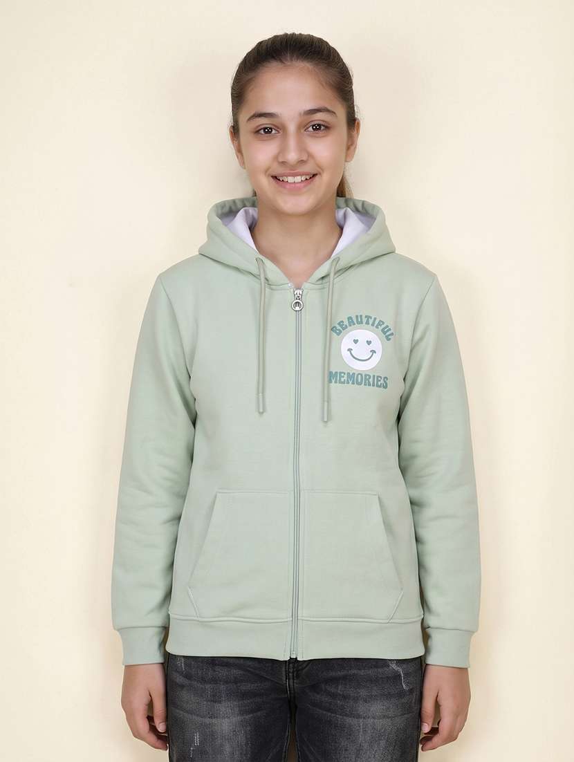 girls printed long sleeves regular fit sweatshirt