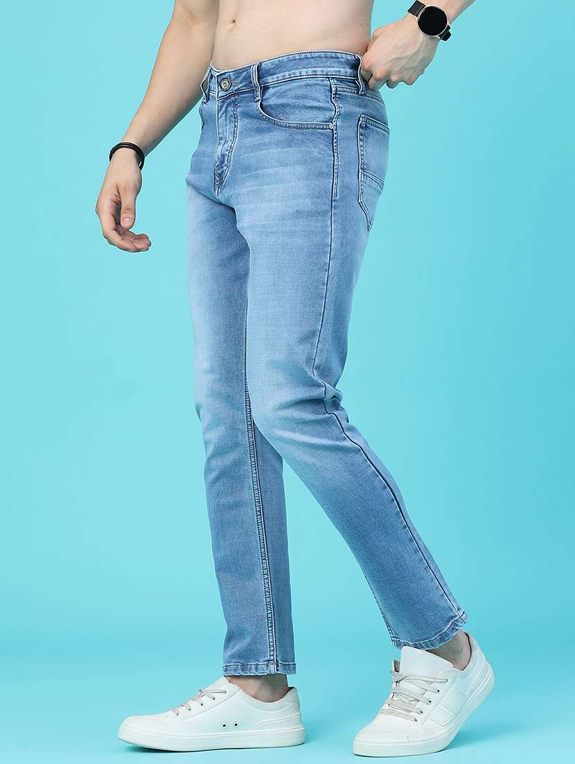 Men Washed Mid Rise Full Length Slim Fit Jeans - 22552531 -  Standard Image - 3