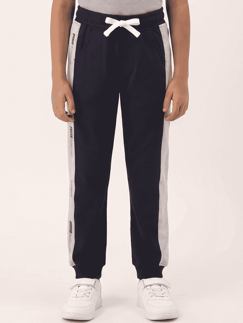 boys side taped mid rise regular fit track pant