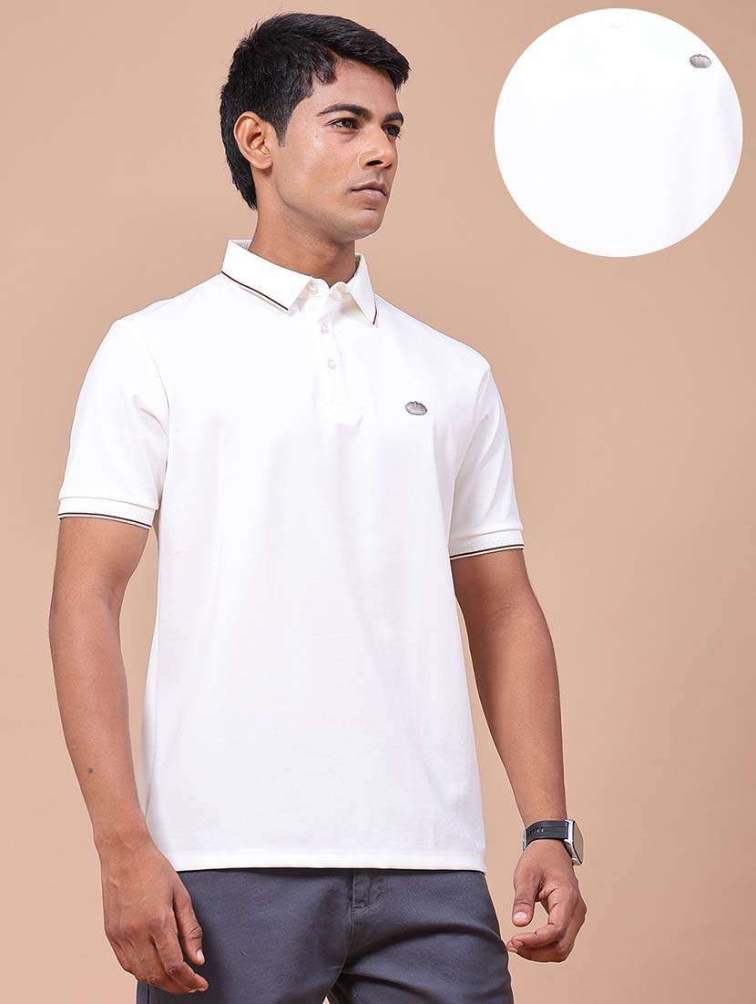 Men Solid Short Sleeve Regular Fit Polo T-shirt - 22552677 -  Standard Image - 3