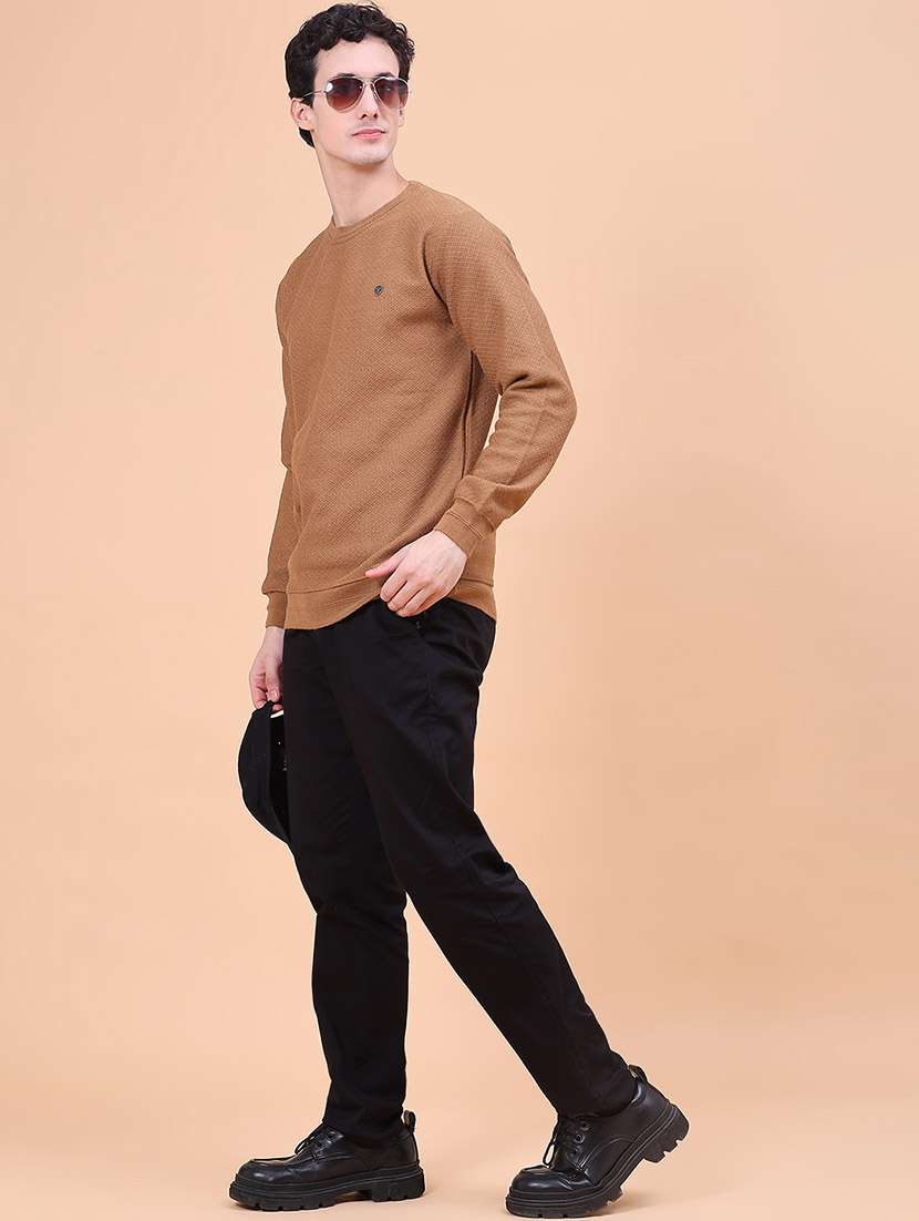 Men Self Design Long Sleeves Regular Fit Pullover - 22552780 -  Standard Image - 5