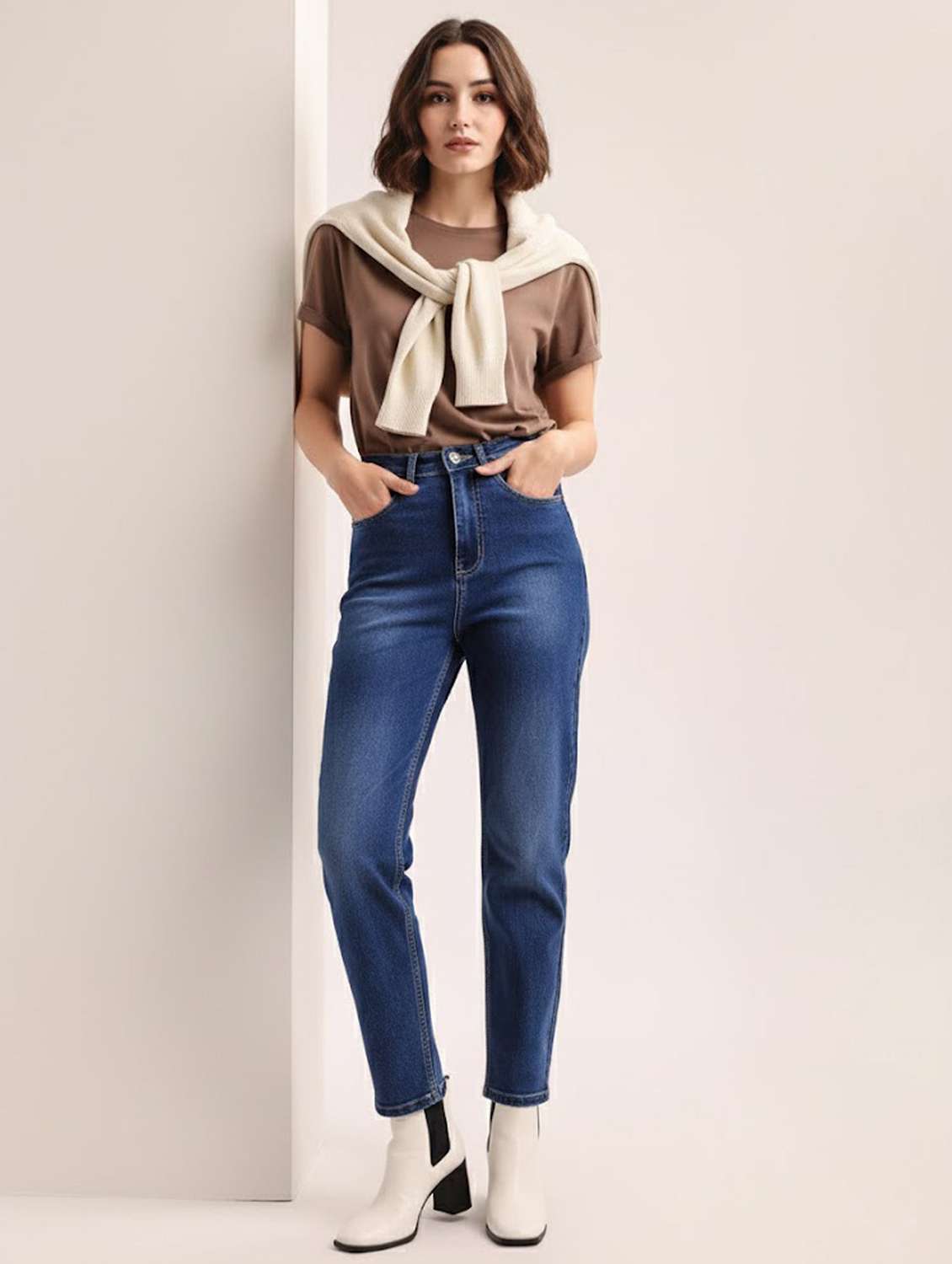 Women Washed High Rise Slim Fit Jeans - 22553055 -  Standard Image - 5