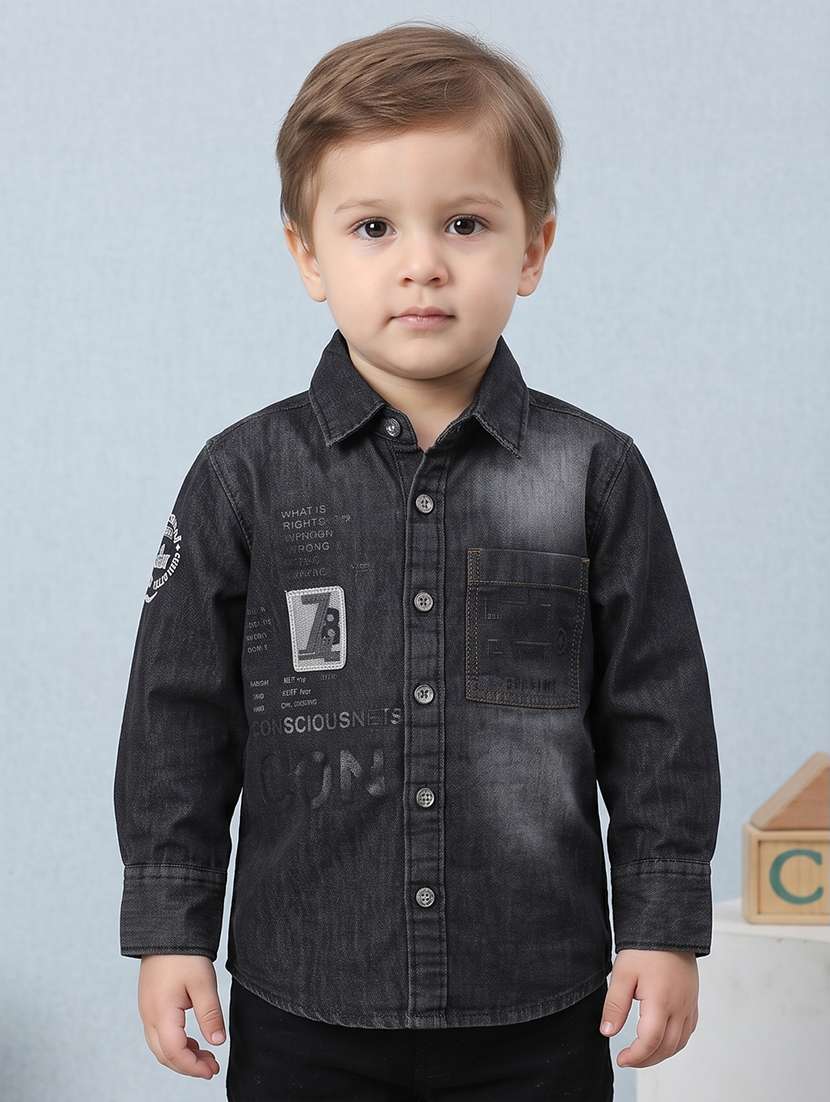 boys printed long sleeves regular shirt
