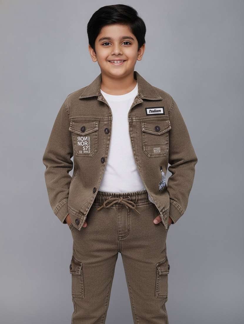 boys typographic long sleeves full length set