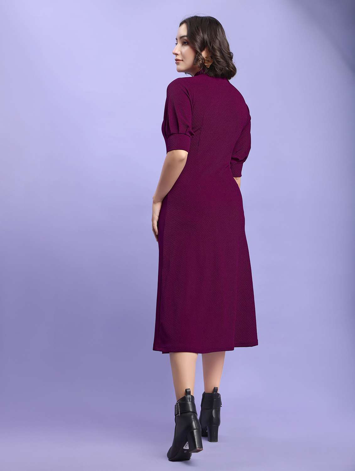 women self design short sleeves a-line dress - 22553313 -  Standard Image - 3