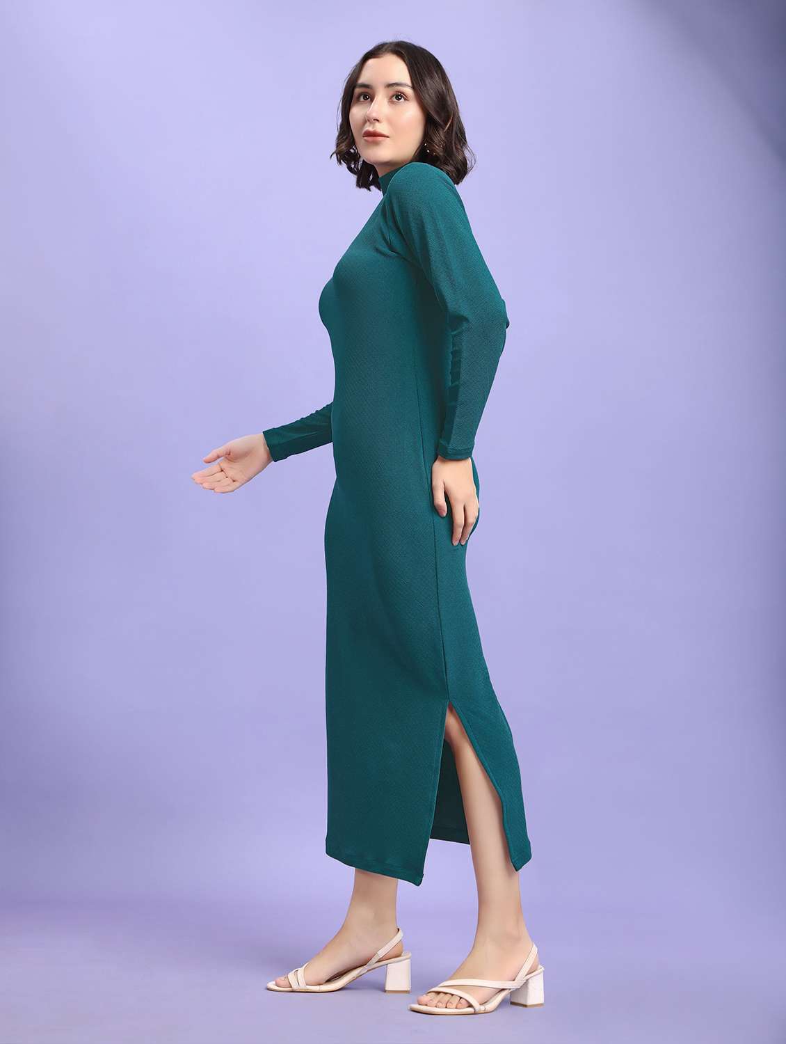 women self design long sleeves sheath dress - 22553328 -  Standard Image - 3