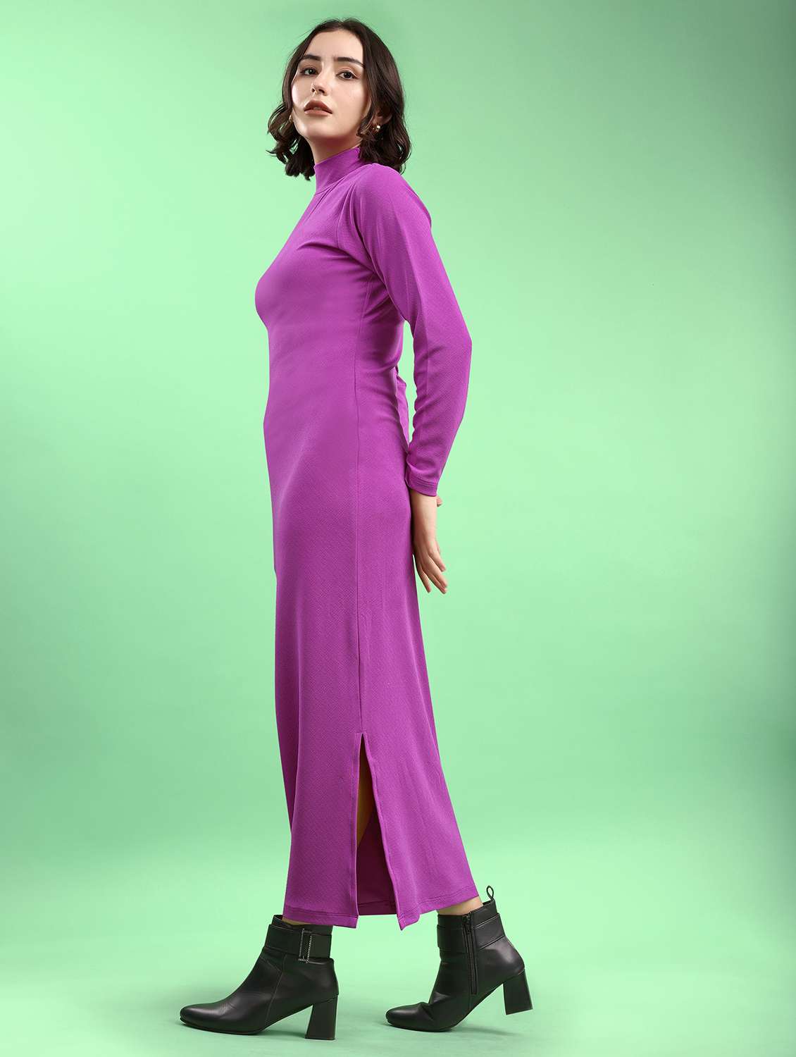 Women Self Design Long Sleeves Sheath Dress - 22553329 -  Standard Image - 3