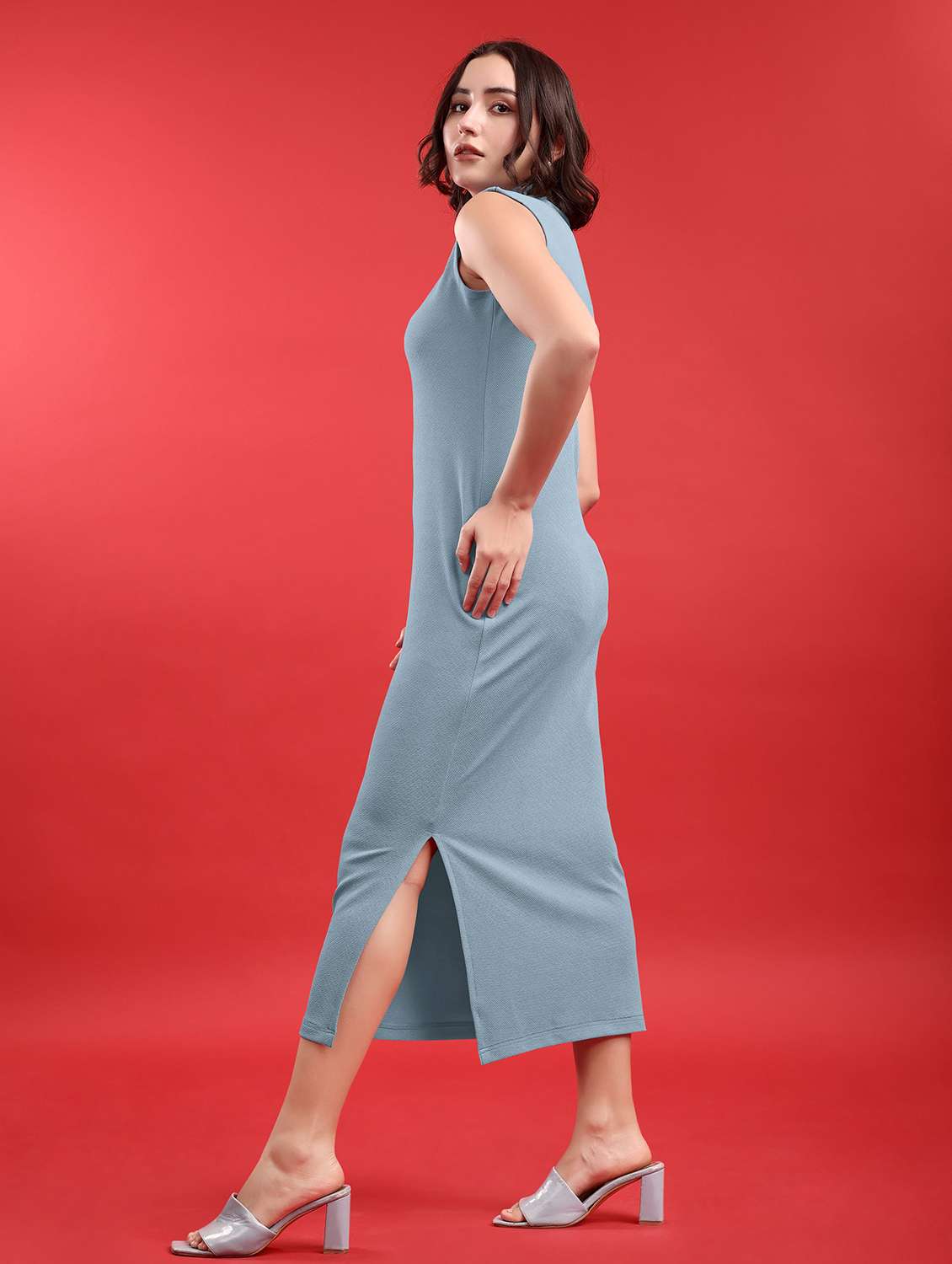 women solid sleeveless sheath dress - 22553334 -  Standard Image - 3