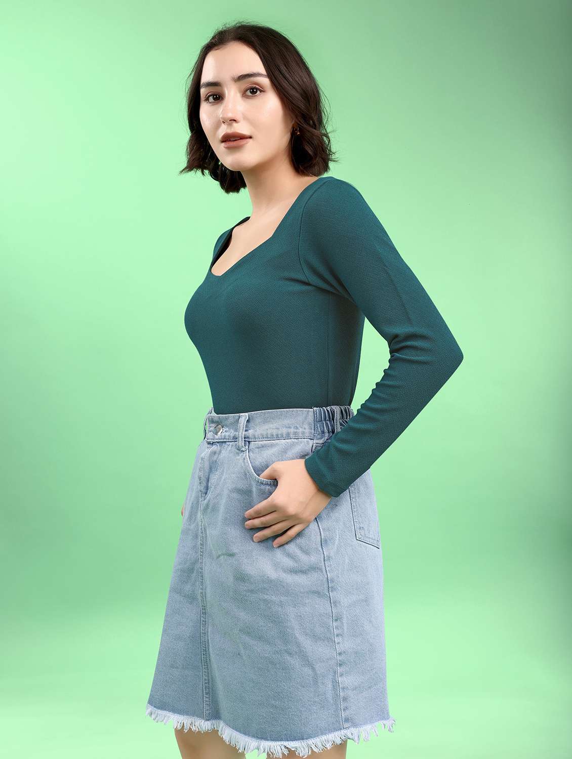 women solid long sleeves regular top - 22553577 -  Standard Image - 3