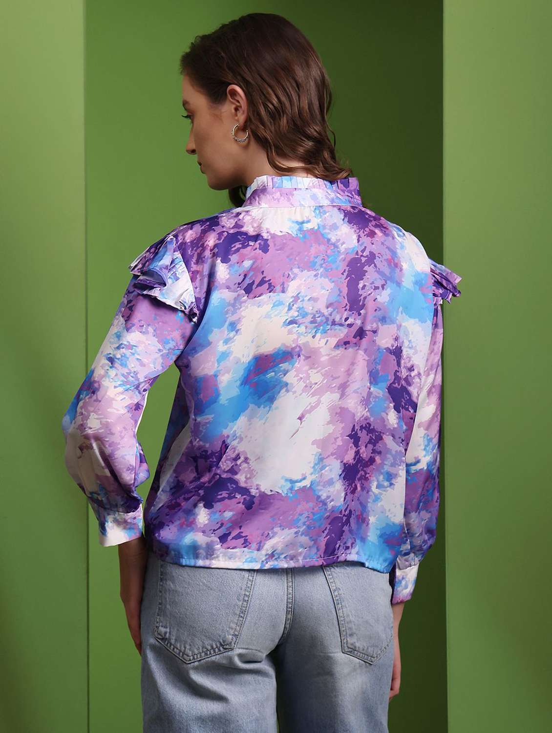 purple polyester shirt top - 22553618 -  Standard Image - 3
