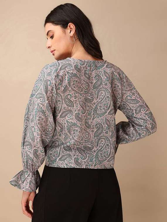green cotton blend regular top - 22553623 -  Standard Image - 3