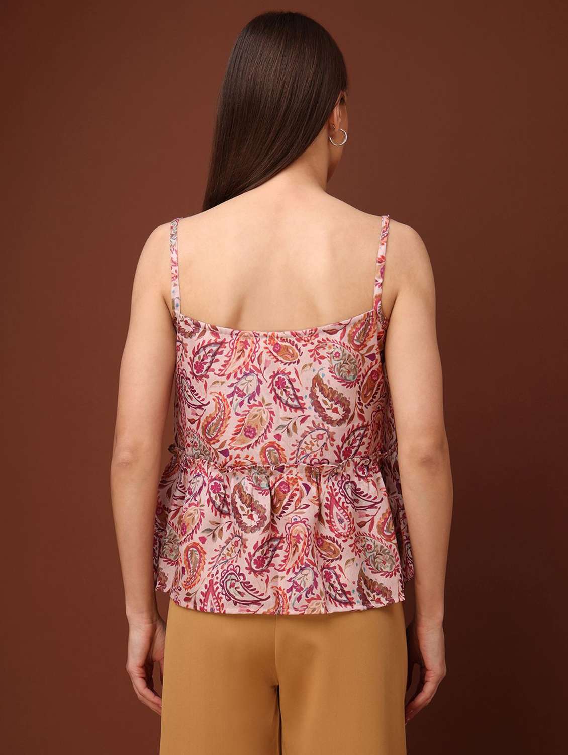 pink cotton blend tiered top - 22553631 -  Standard Image - 3