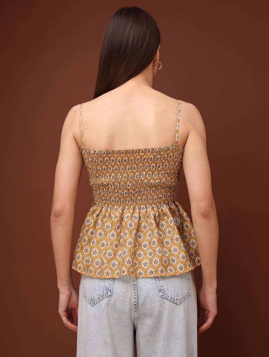 olive cotton blend peplum top - 22553650 -  Standard Image - 3
