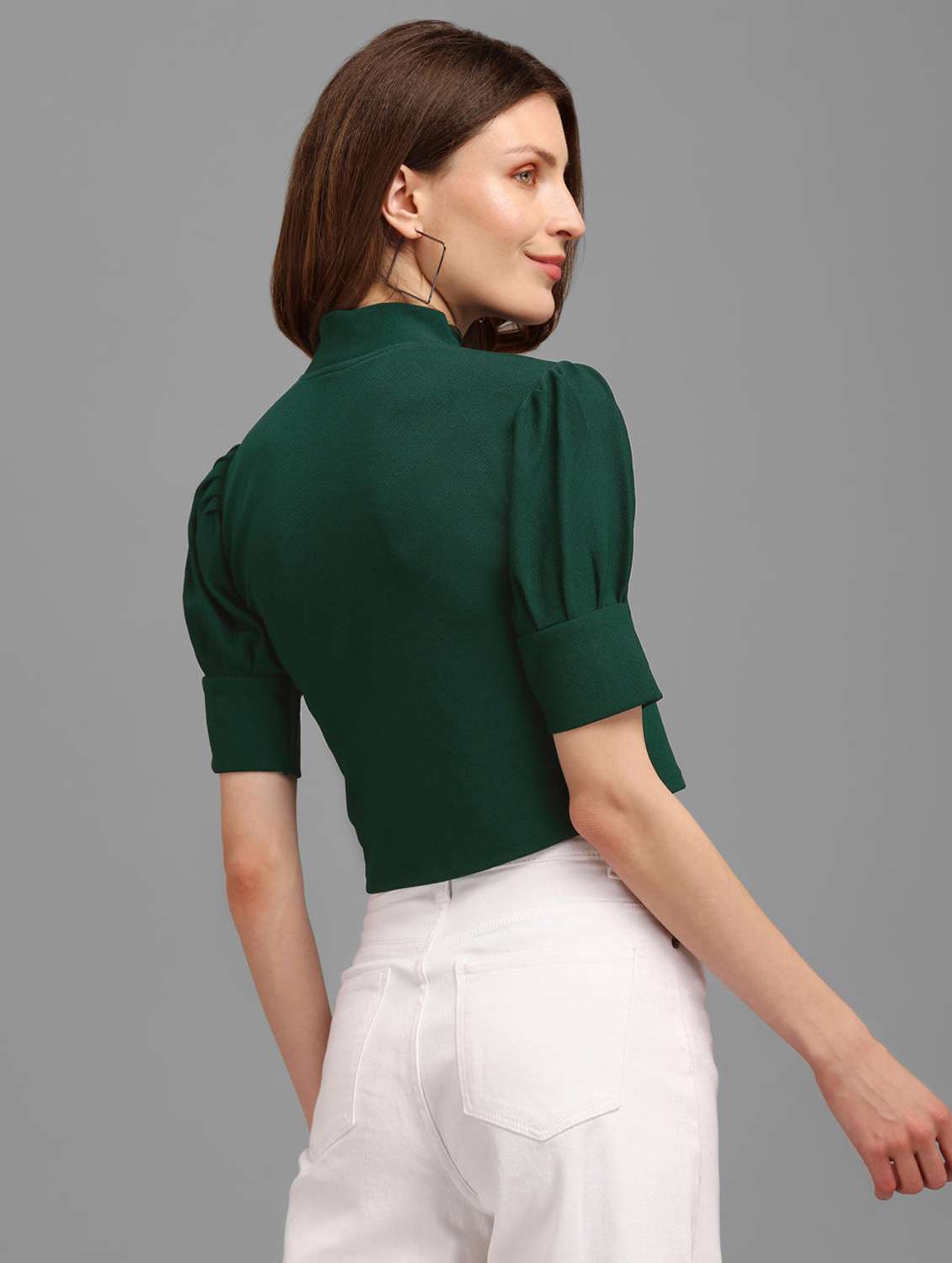 green polyester crop top - 22553663 -  Standard Image - 3