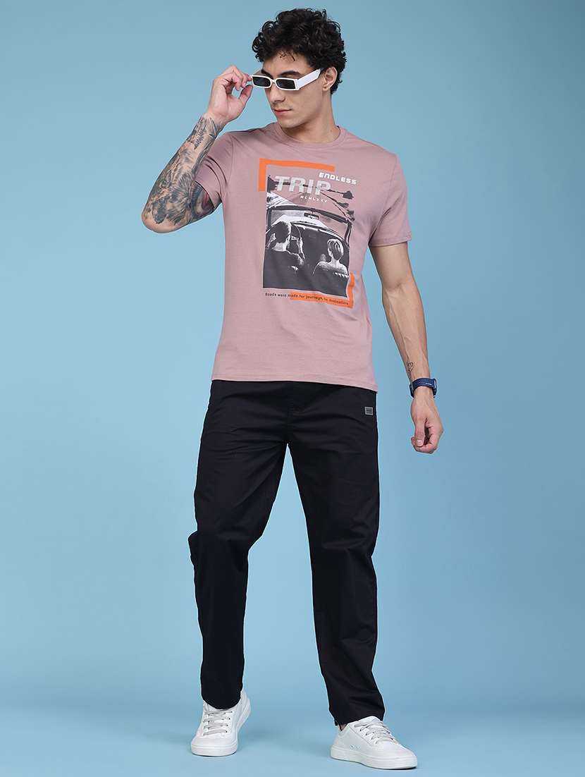 men solid mid rise flat front casual trouser - 22553685 -  Standard Image - 5