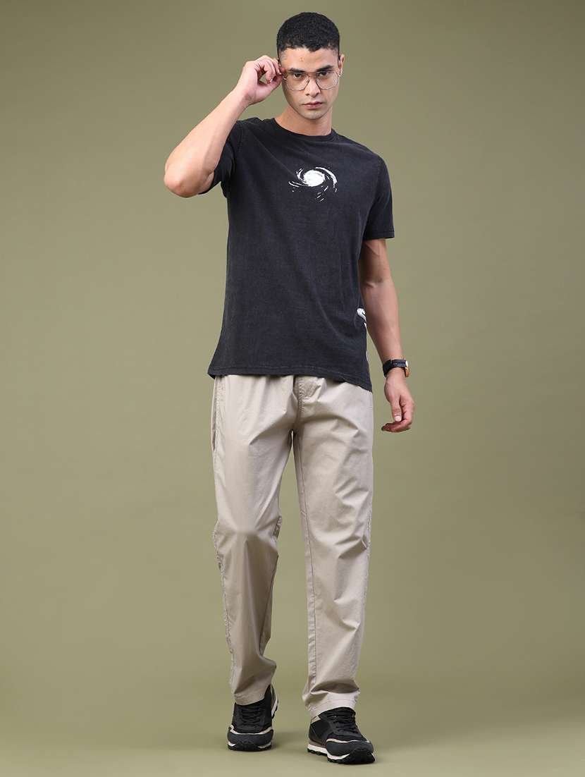 men solid mid rise flat front casual trouser - 22553689 -  Standard Image - 5