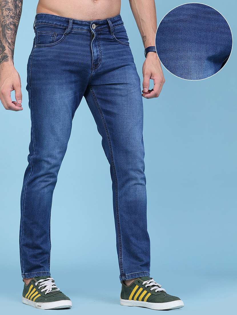Men Washed Mid Rise Full Length Slim Fit Jeans - 22554002 -  Standard Image - 3