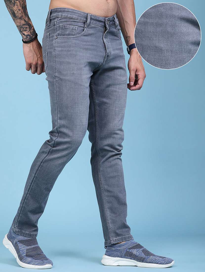 men washed mid rise full length slim fit jeans - 22554011 -  Standard Image - 3