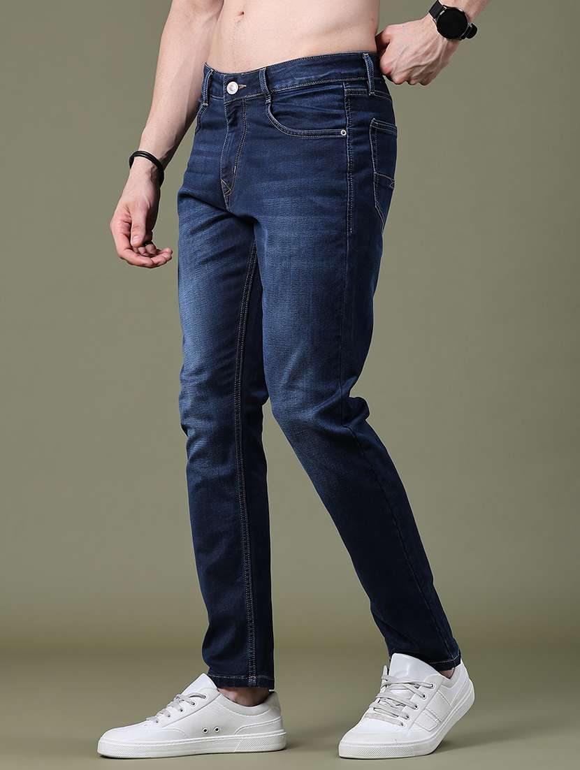 Men Washed Mid Rise Full Length Slim Fit Jeans - 22554015 -  Standard Image - 3