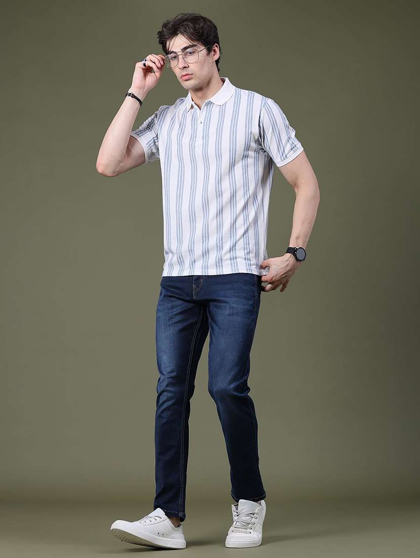 Men Washed Mid Rise Full Length Slim Fit Jeans - 22554015 -  Standard Image - 5