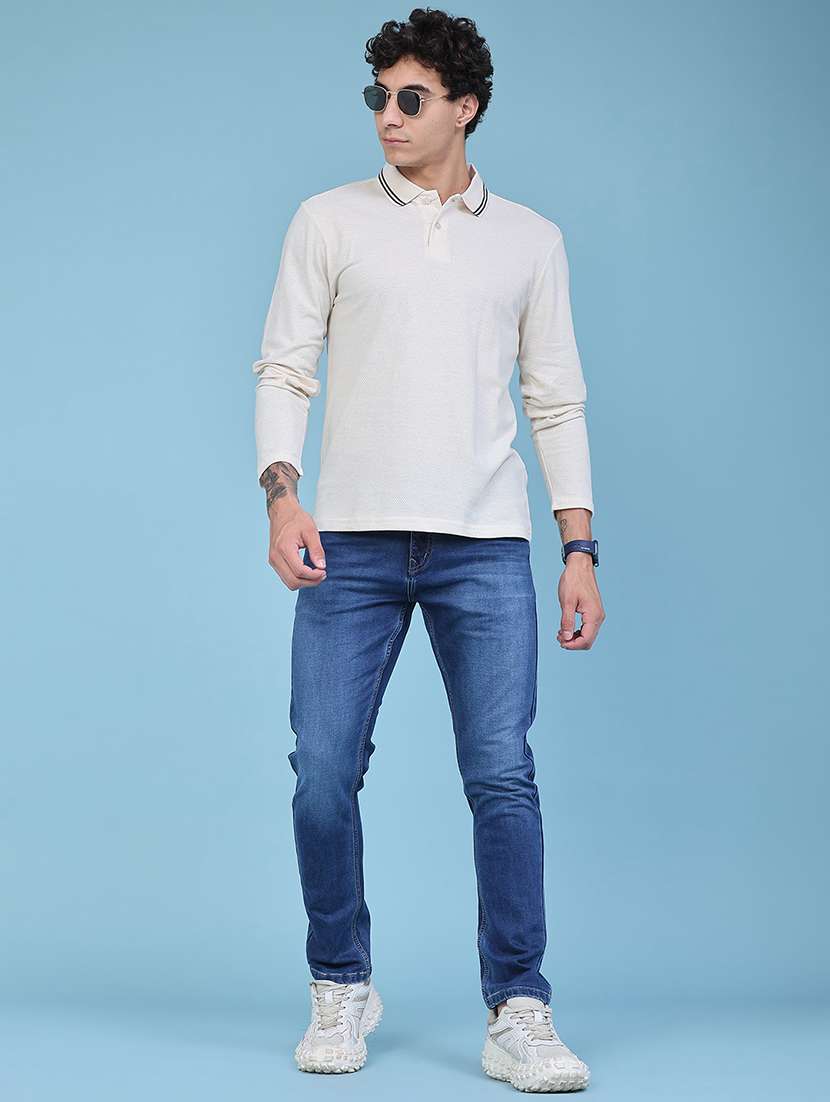 Men Washed Mid Rise Full Length Slim Fit Jeans - 22554016 -  Standard Image - 5