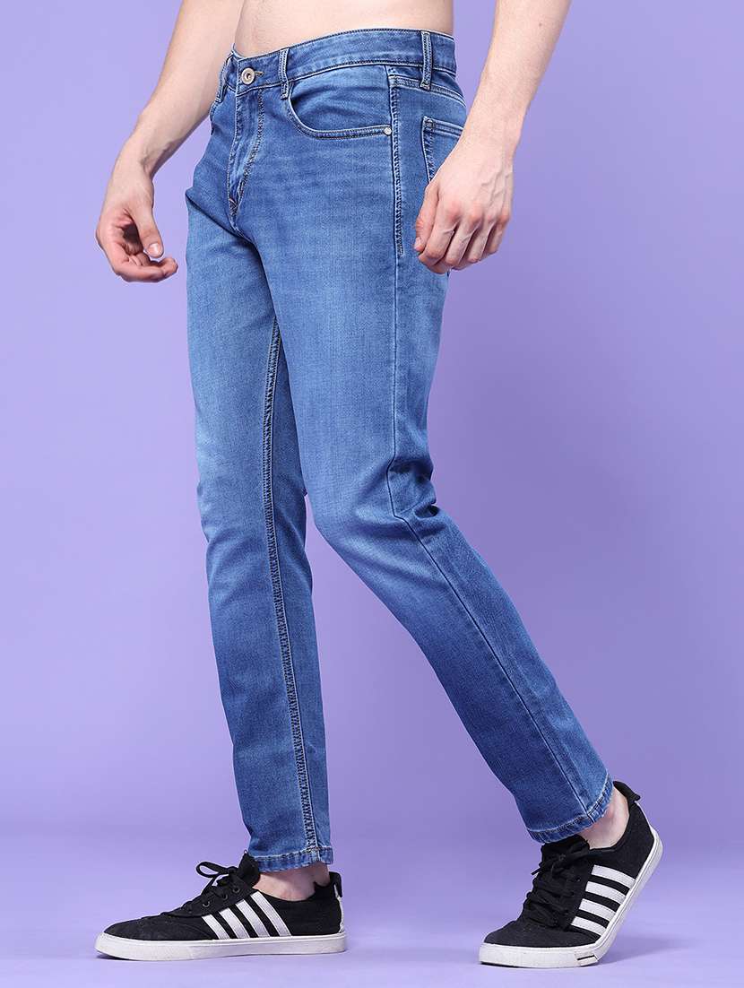 Men Washed Mid Rise Full Length Slim Fit Jeans - 22554025 -  Standard Image - 3