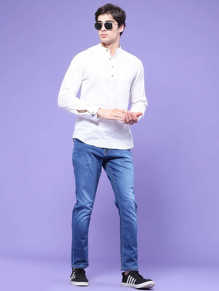 Men Washed Mid Rise Full Length Slim Fit Jeans - 22554025 -  Standard Image - 5