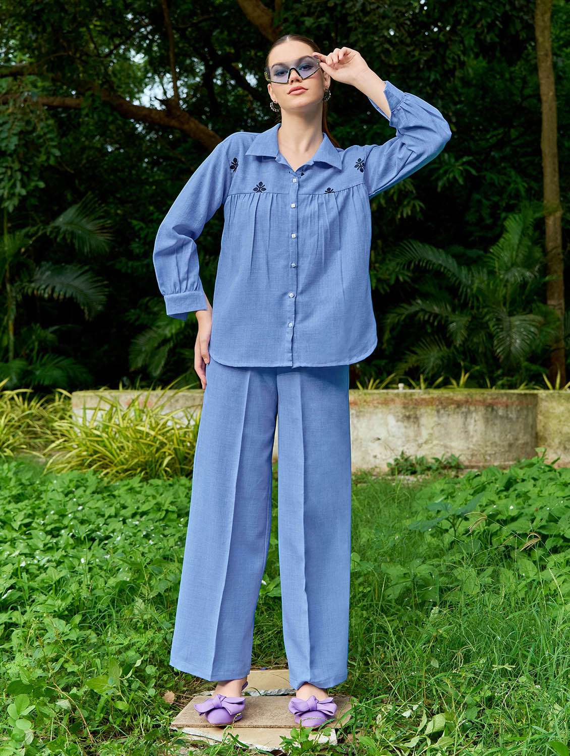 women embroidered long sleeves regular shirt - 22554117 -  Standard Image - 5