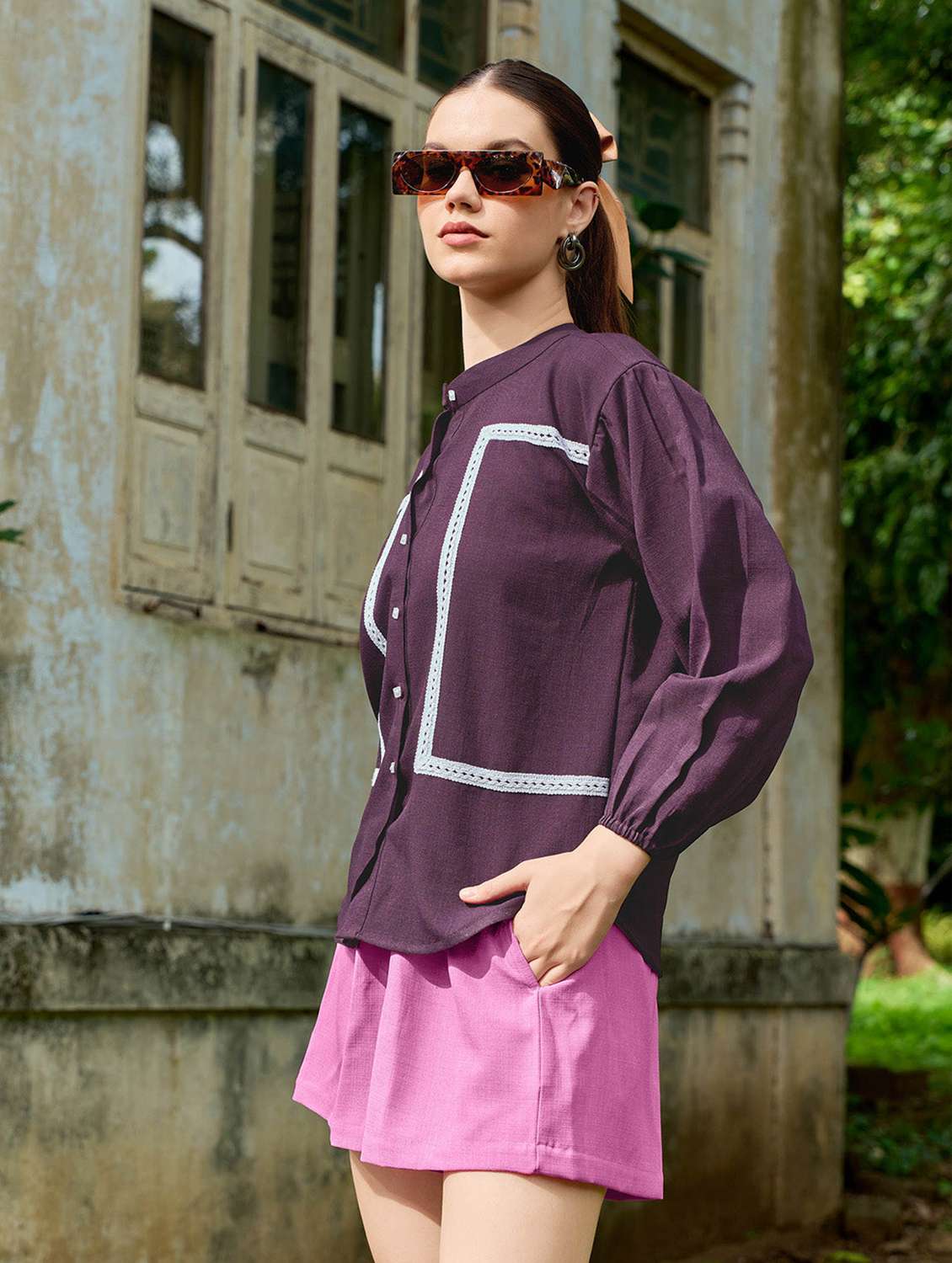 women solid long sleeves regular shirt - 22554120 -  Standard Image - 3