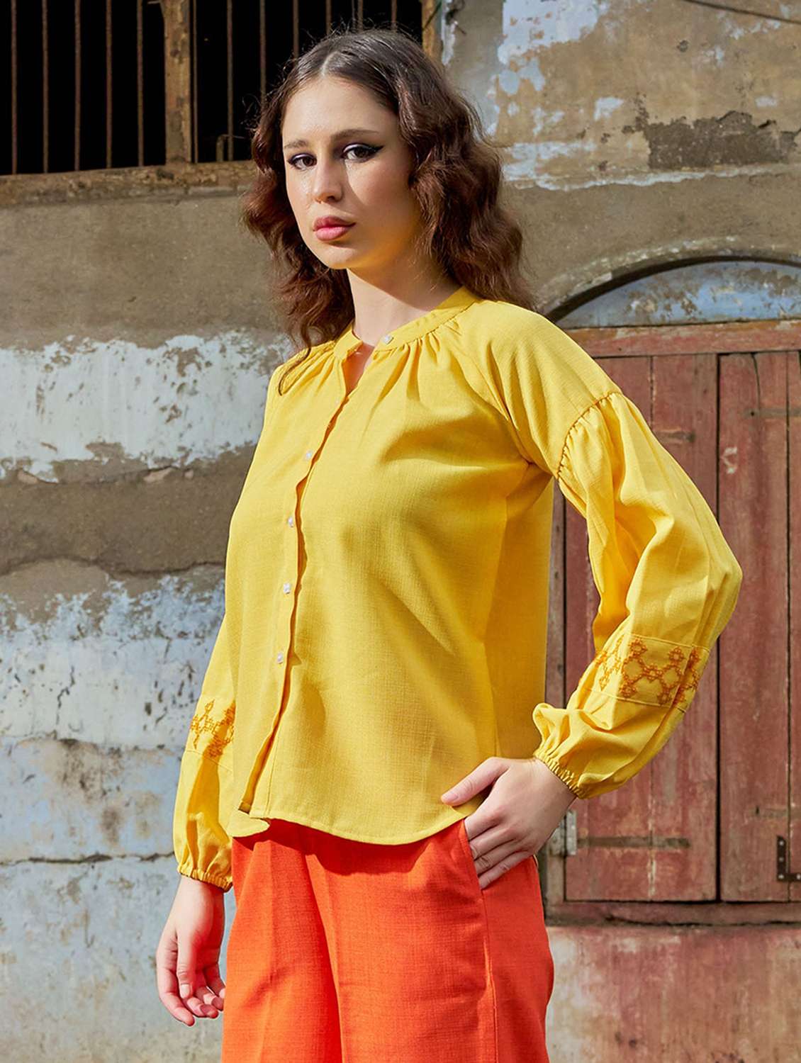 women embroidered long sleeves regular shirt - 22554122 -  Standard Image - 3