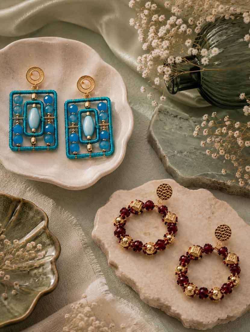 beads earrings combo pack of 2 for women 