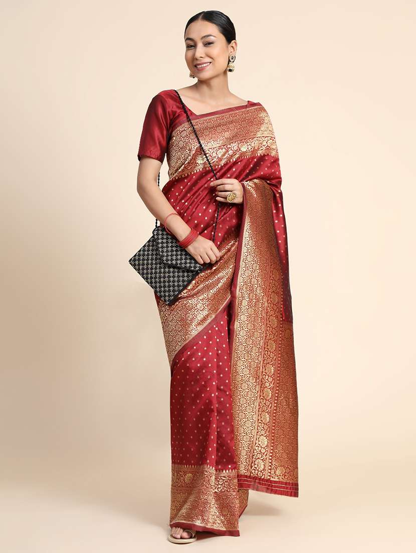 women self design banarasi saree with blouse