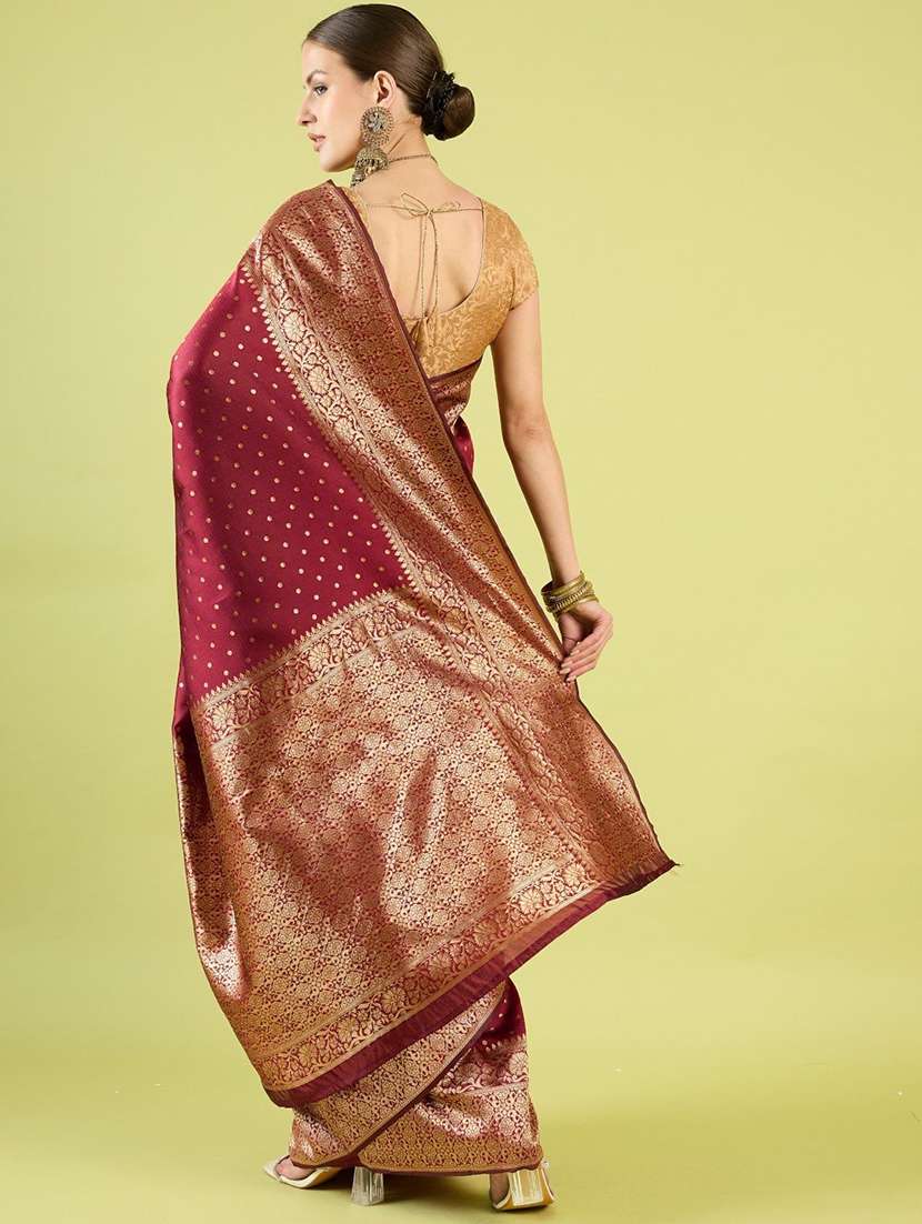 women self design banarasi saree with blouse - 22554539 -  Standard Image - 3