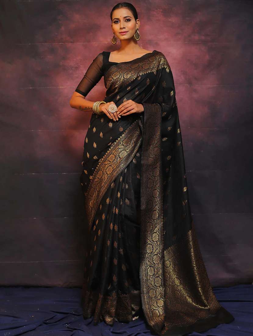 women self design banarasi saree with blouse