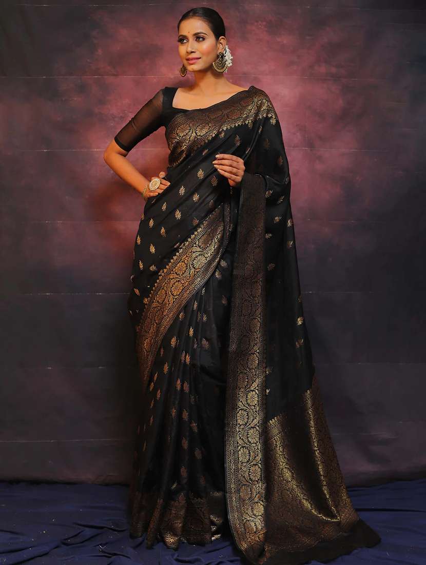 women self design banarasi saree with blouse - 22554572 -  Standard Image - 3