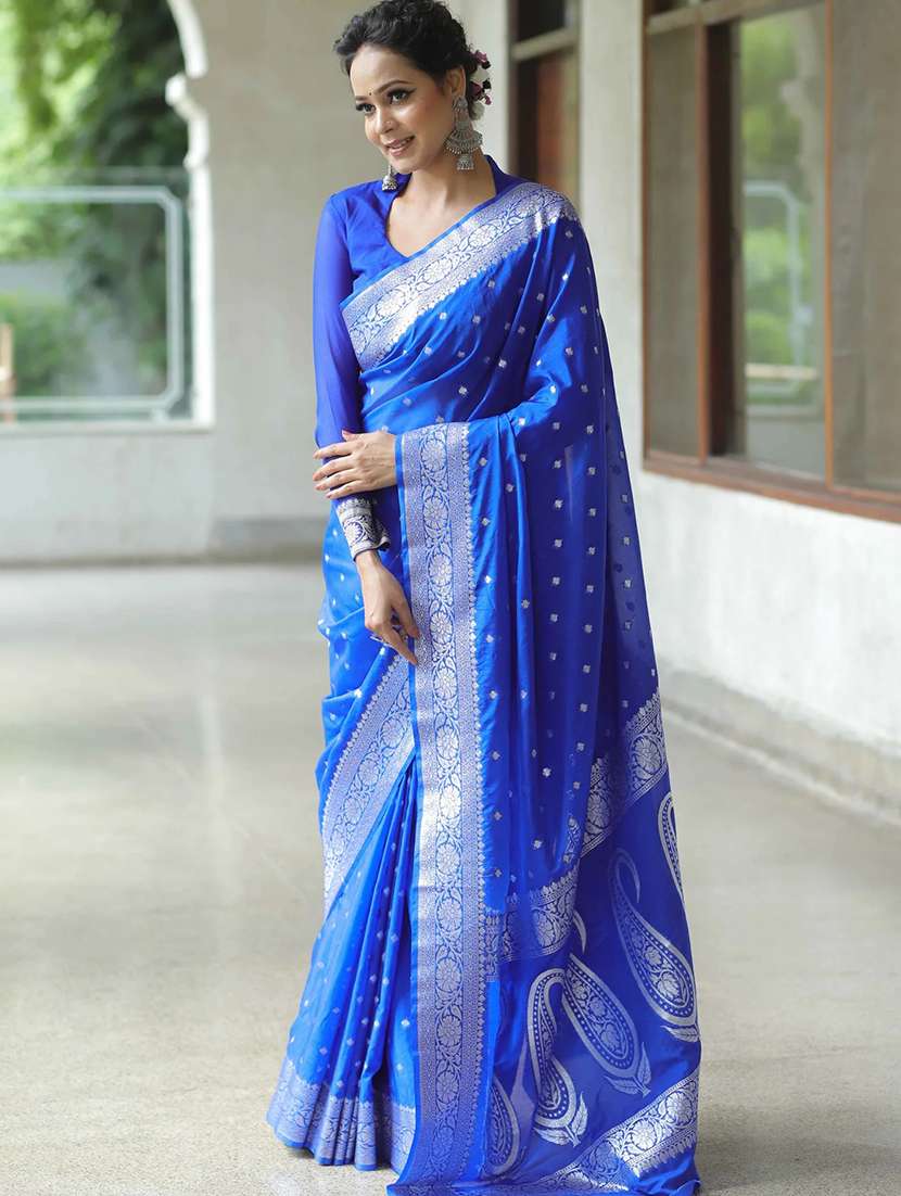 women self design banarasi saree with blouse - 22554576 -  Standard Image - 3