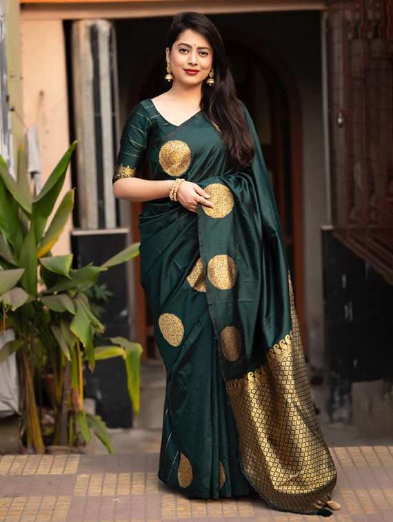 women self design banarasi saree with blouse