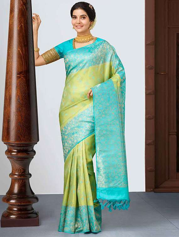 women self design banarasi saree with blouse