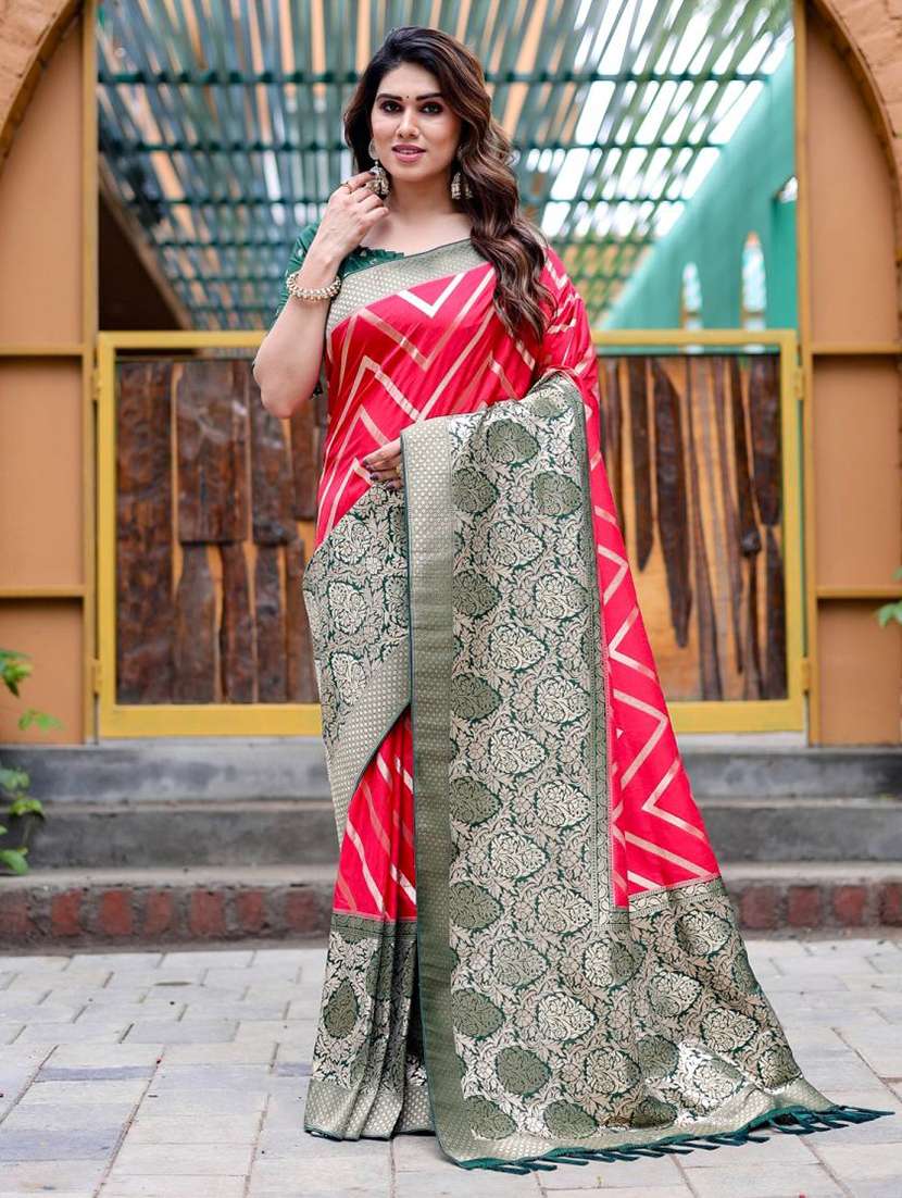 women self design banarasi saree with blouse - 22554596 -  Standard Image - 3