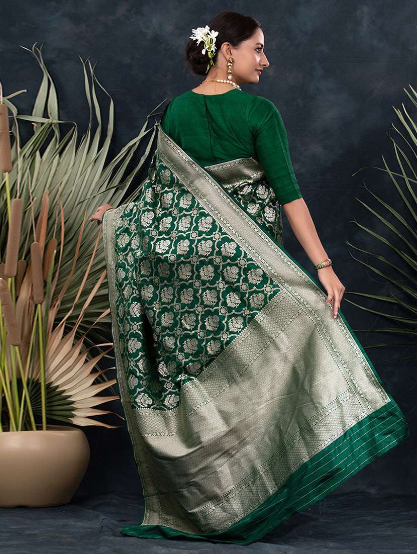 women self design banarasi saree with blouse - 22554685 -  Standard Image - 3