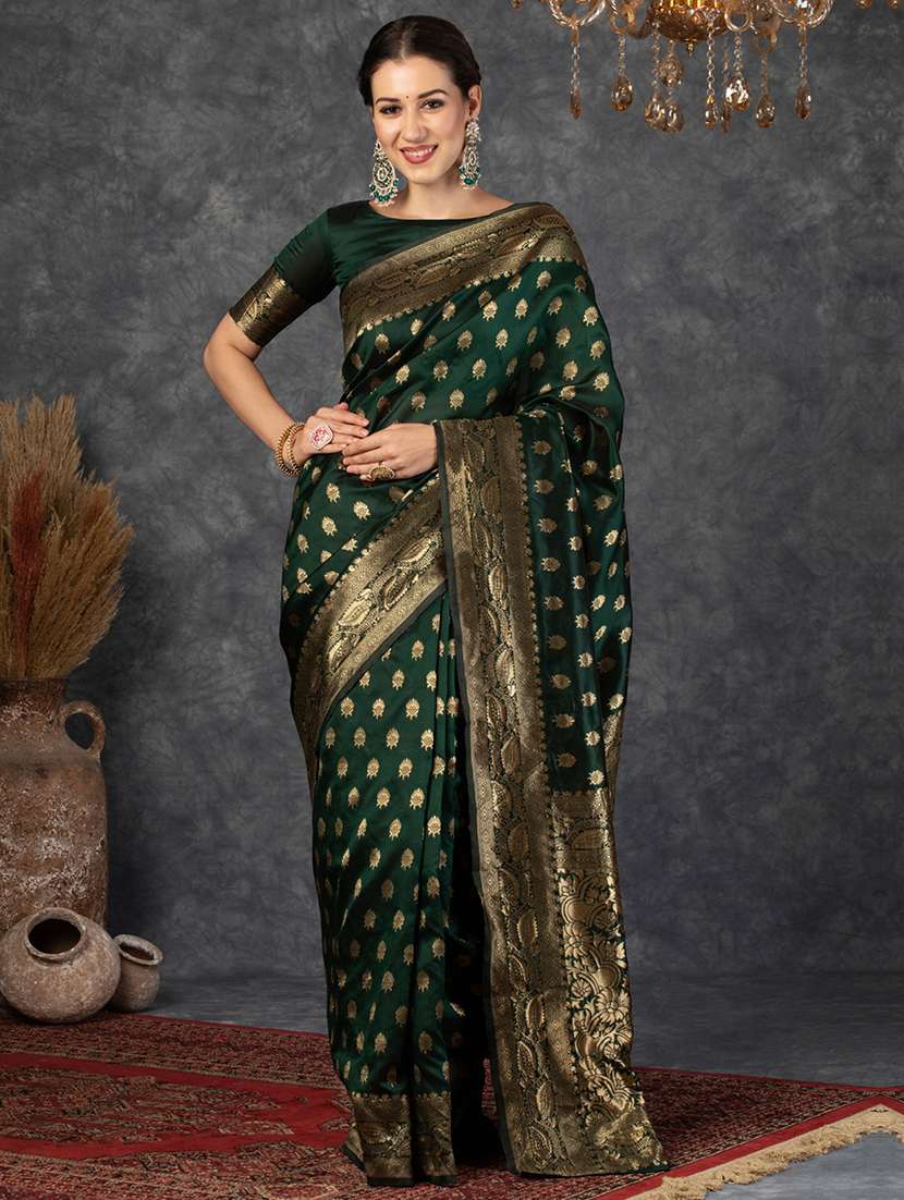 women self design banarasi saree with blouse